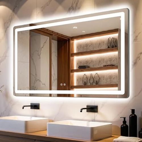 Delma 30x50 LED Vanity Mirror Dual-Light Anti-Fog
