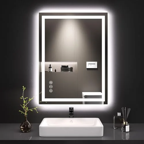 LOAAO 24x32" LED Mirror Backlit + Front-lit Dual Light