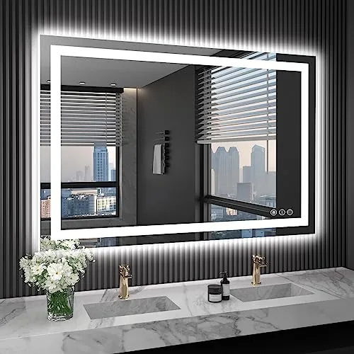 LOAAO 40x32 LED Bathroom Mirror Backlit and Front-lit