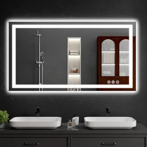WISSMIELS 30x48in LED Mirror Backlit + Front-Lit Dual