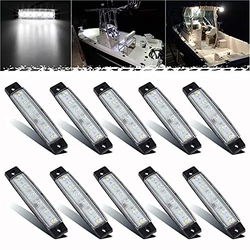 PSEQT IP67 Waterproof LED Boat Courtesy Lights 10-Pack