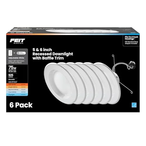 Feit Electric 5/6in LED Retrofit Downlight, 5-Color Selectable