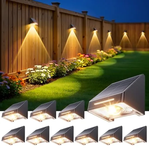 KOOPER Solar Fence Lights 10-Pack, 9 Colors 10 Modes