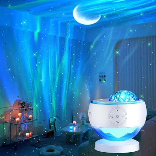 COOLNIGHT Aurora Galaxy Projector with Bluetooth Speaker
