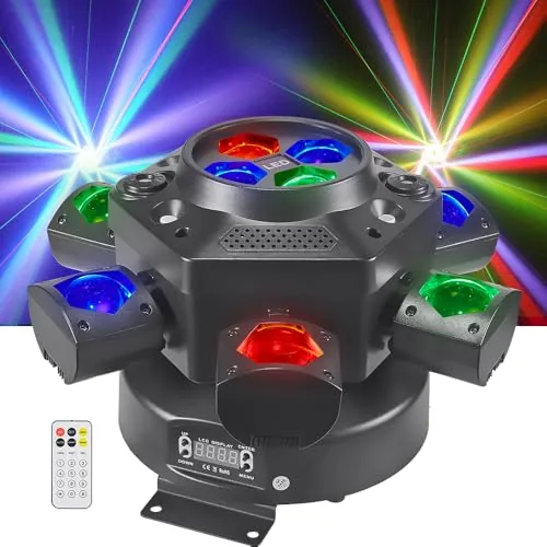 Rualin 150W 4-in-1 Moving Head DJ Light 6-Arm