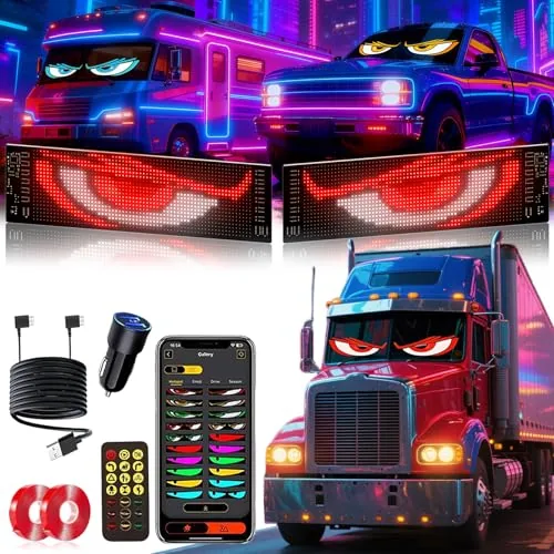 YOUBISON 23x5in Devil Eyes Windshield Light Dual Sync