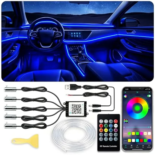 Jushope RGB Fiber Optic Car Ambient Lighting Kit