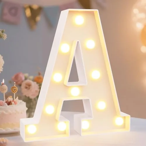 Pooqla LED Marquee Letter Light Battery-Powered 8.86in