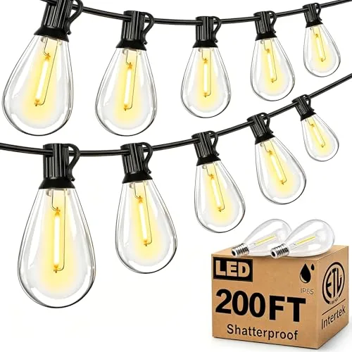 Tenmiro 200FT Outdoor LED String Lights S11 Shatterproof