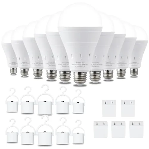 DEBAOBULB 10-Pack Rechargeable Emergency LED Bulbs E26