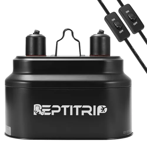 REPTITRIP Dual Reptile Light Fixture Independent Switches 160W